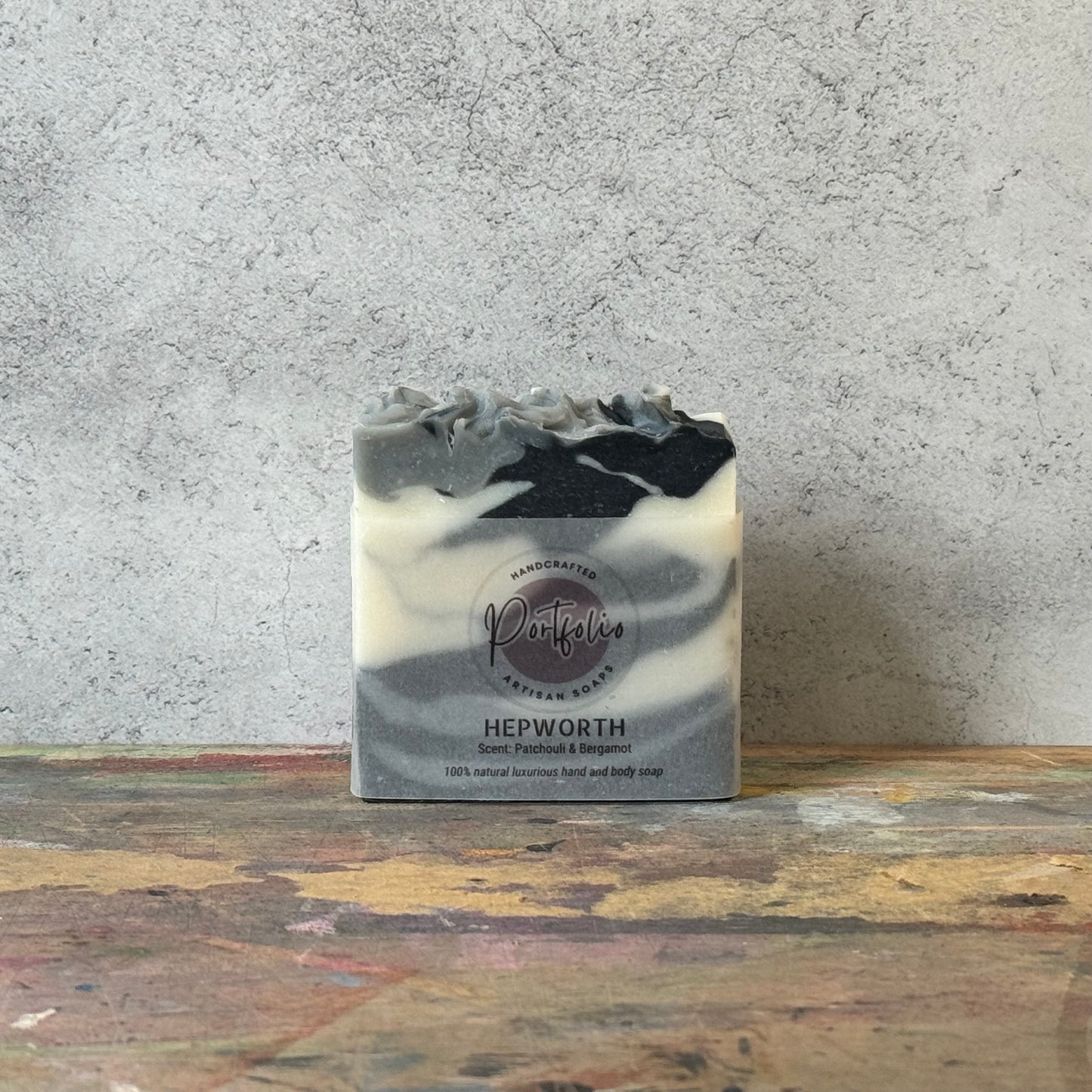 HEPWORTH: Activated Charcoal. scent: patchouli & bergamot