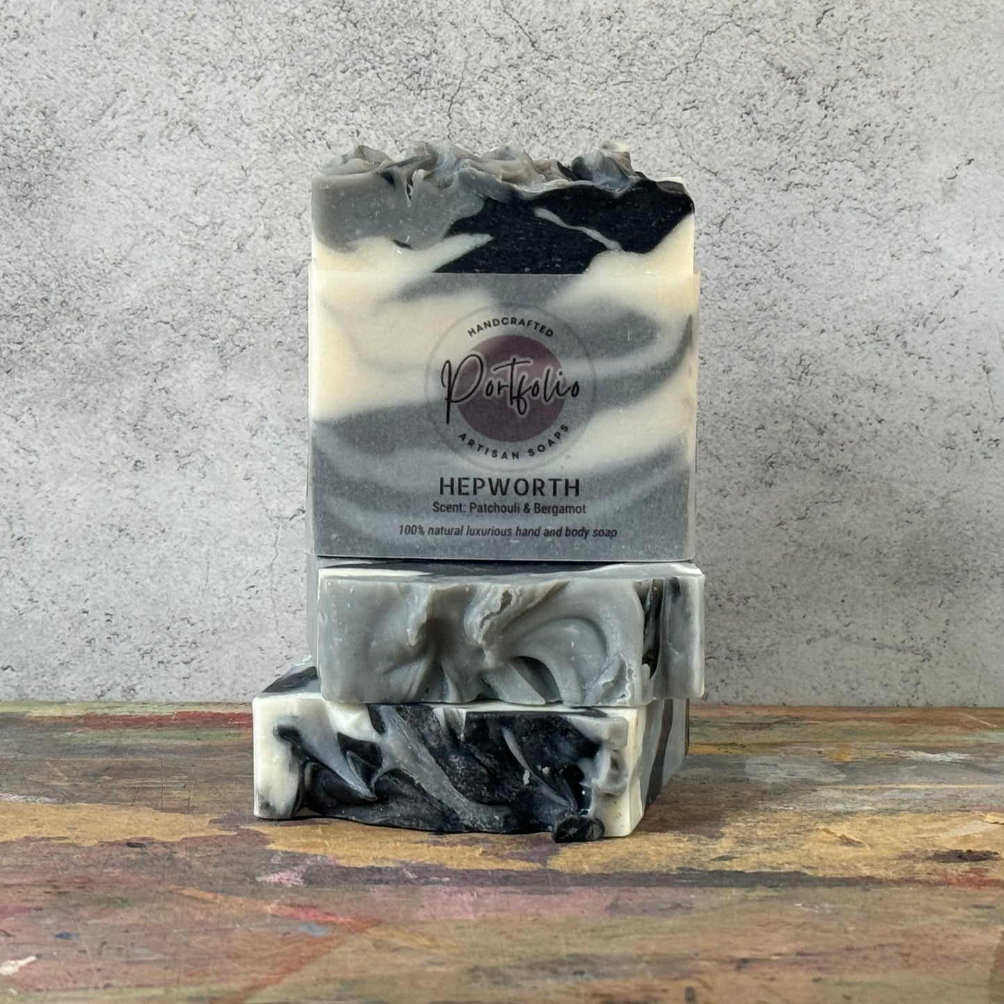 HEPWORTH: Activated Charcoal. scent: patchouli & bergamot